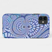 blauwe en witte mozaïekfractale ifoondoos Case-Mate iPhone case (Achterkant (horizontaal))