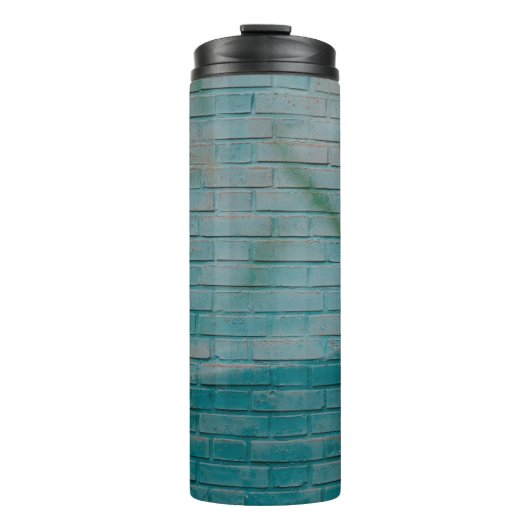 Blauwe en witte muur thermosbeker (Voorkant)