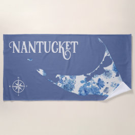 Blauwe en witte Nantucket Beach Towel Strandlaken