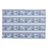 Blauwe en witte Nautische ankers Kussensloop (Achterkant)