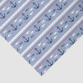 Blauwe en witte Nautische ankers Tissuepapier (Detail)