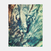 Blauwe en witte oceaangolven fleece deken (Voorkant)