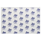 Blauwe en witte octopus stof (Fat Quarter)