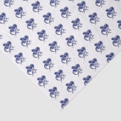 Blauwe en witte octopus tissuepapier (Detail)