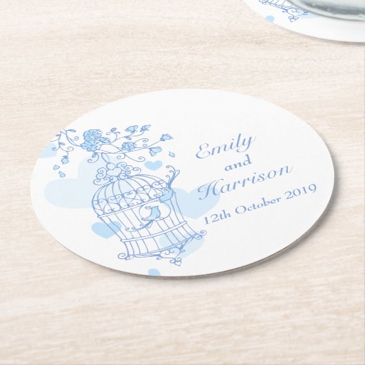 Blauwe en witte onderzetters voor open kooien (Gebogen)