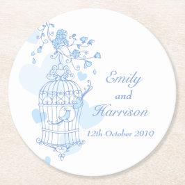 Blauwe en witte onderzetters voor open kooien