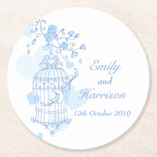 Blauwe en witte onderzetters voor open kooien