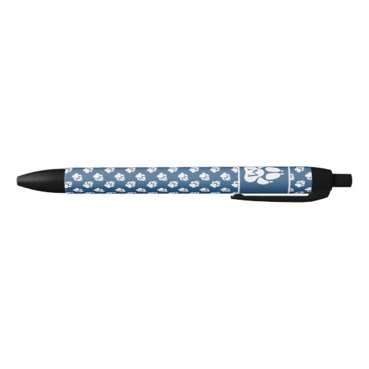 Blauwe en witte ovendrukken en  monogram zwarte inkt pen (Bodem)