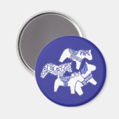 Blauwe en witte paarden Magnet (Voorkant / Achterkant)