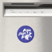 Blauwe en witte paarden Magnet (Insitu (Vaatwasser))