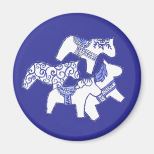 Blauwe en witte paarden Magnet