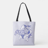 Blauwe en witte paarden tote bag (Achterkant)