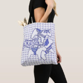 Blauwe en witte paarden tote bag (Dichtbij)
