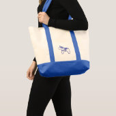 Blauwe en witte paardentas tote bag (Voorkant (product))