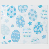 Blauwe en witte paaseieren cadeaupapier (Vlak)