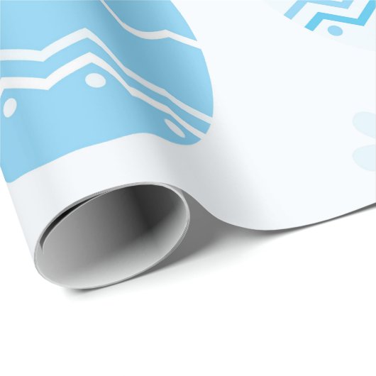 Blauwe en witte paaseieren cadeaupapier (Rol Hoek)