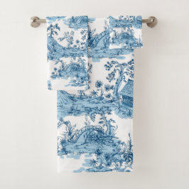  Blauwe en Witte Pagoda Chinoiserie Bad Handdoek
