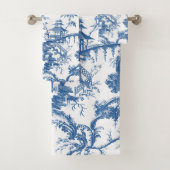 Blauwe en Witte Pagoda Chinoiserie Bad Handdoek (Insitu)