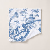 Blauwe en Witte Pagoda Chinoiserie Bad Handdoek (Wasdoekje)