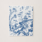 Blauwe en Witte Pagoda Chinoiserie Legpuzzel (Verticaal)
