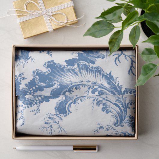 Blauwe en Witte Pagoda Chinoiserie Tissuepapier (Geschenk)