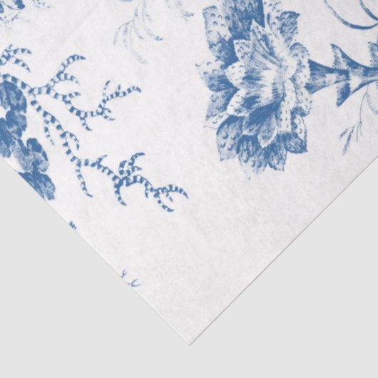 Blauwe en Witte Pagoda Chinoiserie Tissuepapier (Detail)