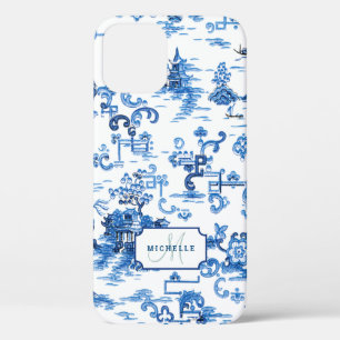 Blauwe en Witte Pagode Chinoiserie Case-Mate iPhone Case