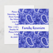 Blauwe en witte Paisley nodigt elke keer uit Kaart (Voorkant / Achterkant)