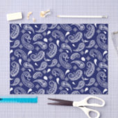 Blauwe en witte paisley tissuepapier (Craft)