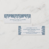 Blauwe en witte  Paisley Wedding Planner Mini Visitekaartje (Voorkant / Achterkant)