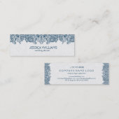 Blauwe en witte  Paisley Wedding Planner Mini Visitekaartje (Voorkant / Achterkant)