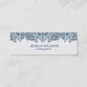 Blauwe en witte  Paisley Wedding Planner Mini Visitekaartje (Voorkant)