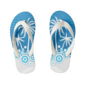 Blauwe en witte palmbomen - Teenslippers van Kind (Voetbed)