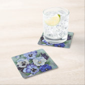 Blauwe en witte Pansies - Kunst Kartonnen Onderzetters (Insitu)