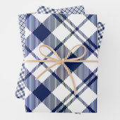 Blauwe en witte papierbladen voor het ompakken van inpakpapier vel (In situ)