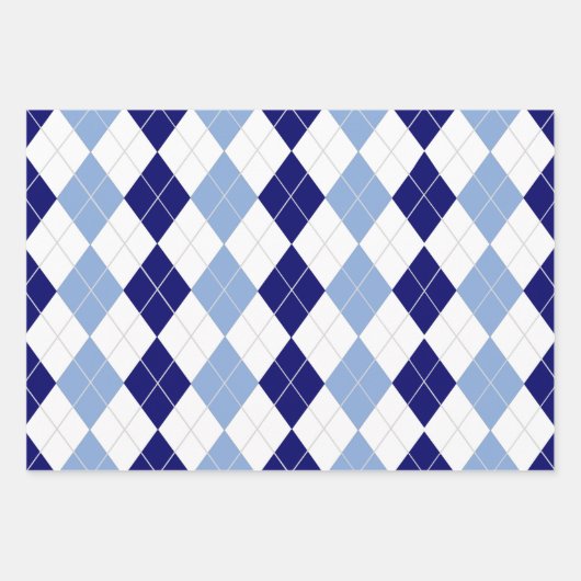 Blauwe en witte papierbladen voor het ompakken van inpakpapier vel (Voorkant 3)