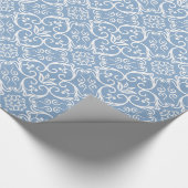 Blauwe en witte papiergift cadeaupapier (Hoek)