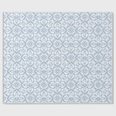 Blauwe en witte papiergift cadeaupapier (Vlak)