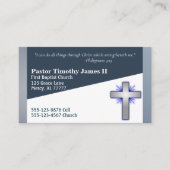 Blauwe en witte pastor of Deacon Cross Business Ca Visitekaartje (Voorkant)