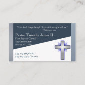Blauwe en witte pastor of Deacon Cross Visitekaartje (Voorkant)