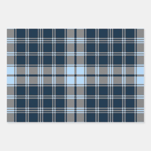 BLAUWE EN WITTE PATRONEN INPAKPAPIER VEL (Voorkant 2)