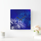 Blauwe en witte patroonvergrendeling vierkante klok (Huis)