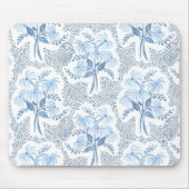 blauwe en witte Pearl's Bouquet Muismat (Voorkant)