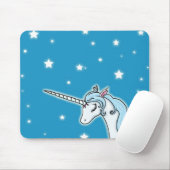 Blauwe en witte Pegasus Unicorn Muismat (Met muis)