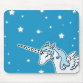 Blauwe en witte Pegasus Unicorn Muismat (Voorkant)