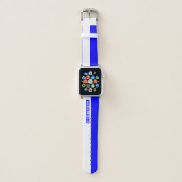 Blauwe en witte persoonlijke naam apple horlogebandje