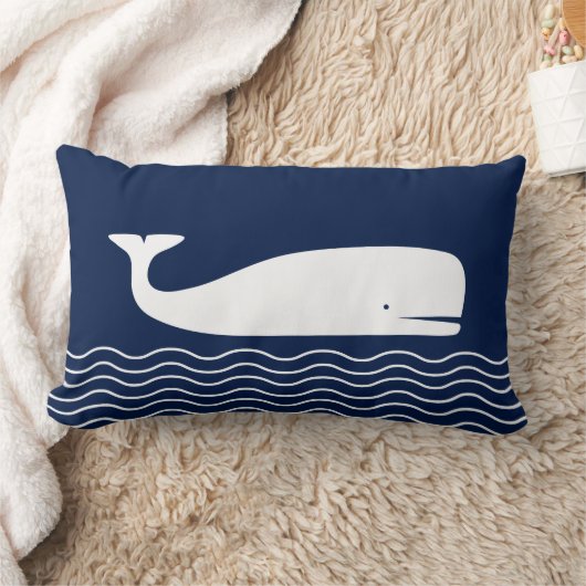 Blauwe en witte piloot, walvis, zure kerrie kussen (Deken)