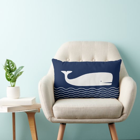 Blauwe en witte piloot, walvis, zure kerrie kussen (Stoel)