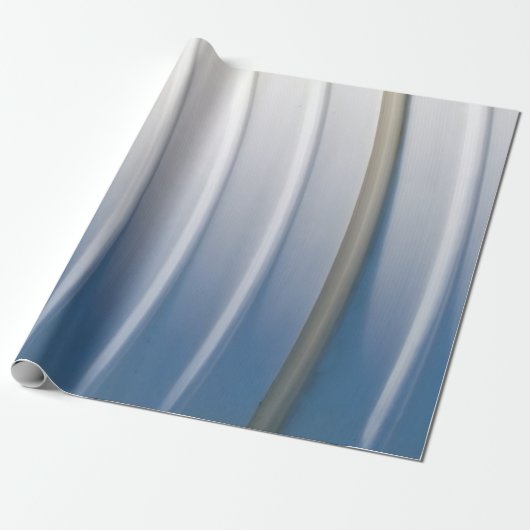 Blauwe en witte plastic verpakking cadeaupapier (Uitgerold)