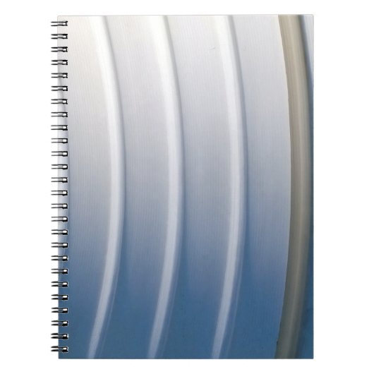 Blauwe en witte plastic verpakking notitieboek (Voorkant)